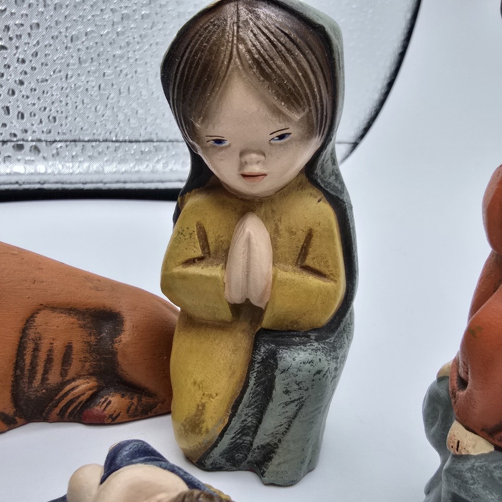 Vtg Nativity Set Ortigas Figures Red Clay Ceramic - Picture 6 of 12
